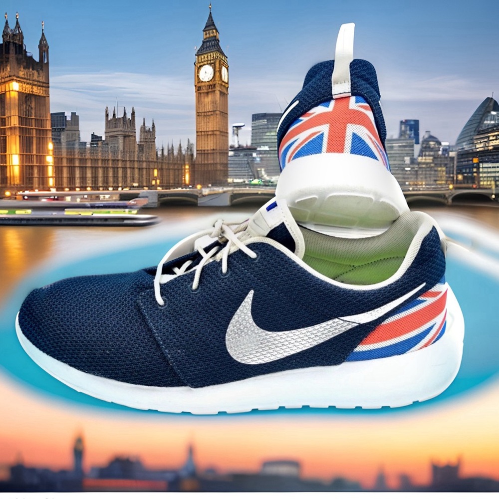 Nike ID Roshe Runners - limited edition - Union Jack British Flag print - great